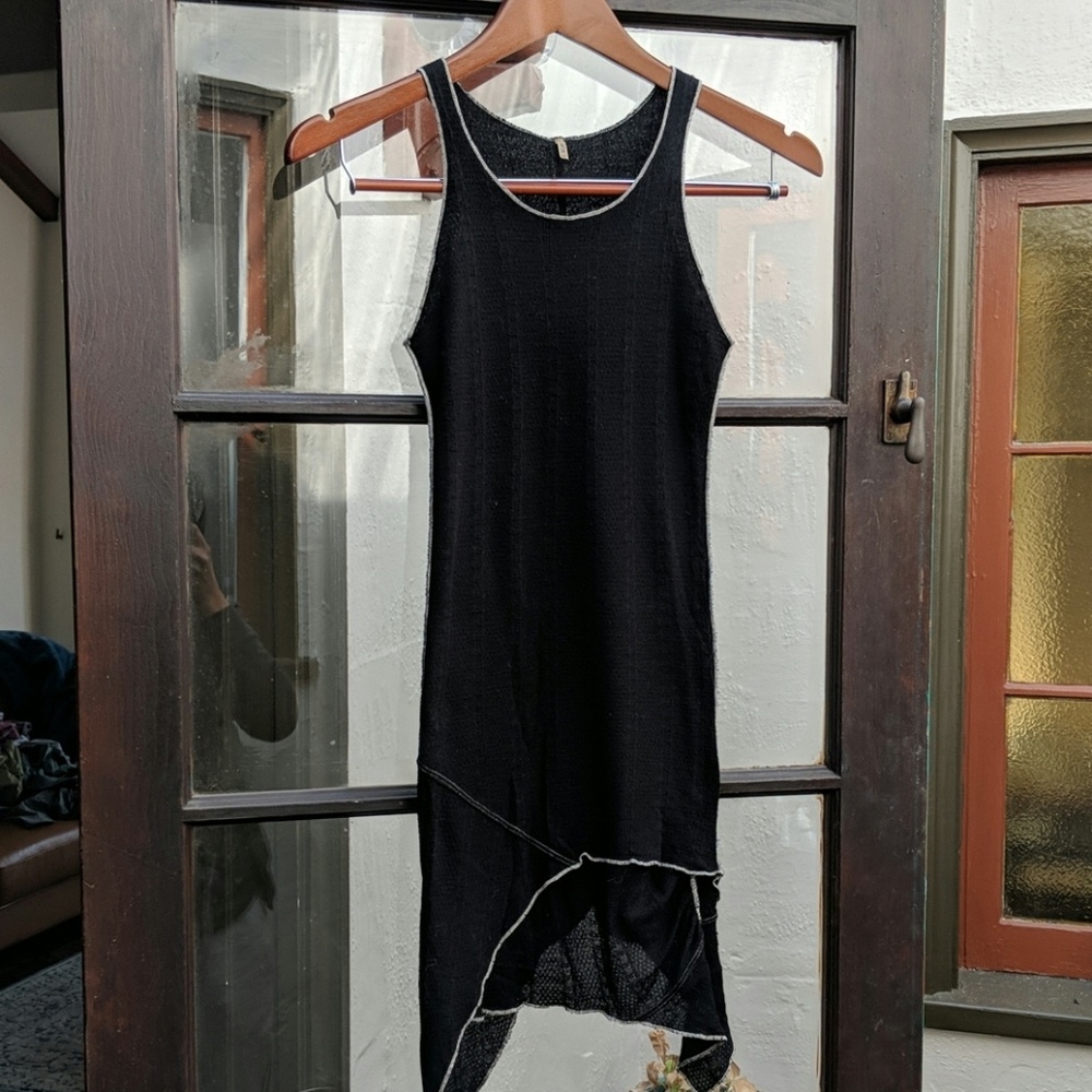 Black asymmetrical tank top